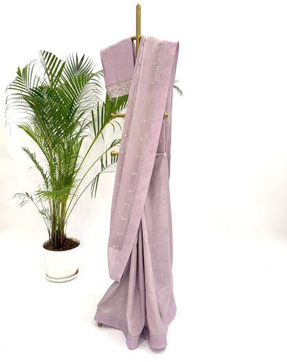 Lilac Small Flower Small Flower half and half saree