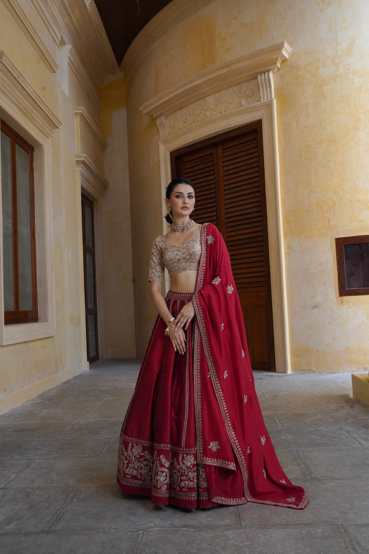 Red Tamara Lehenga