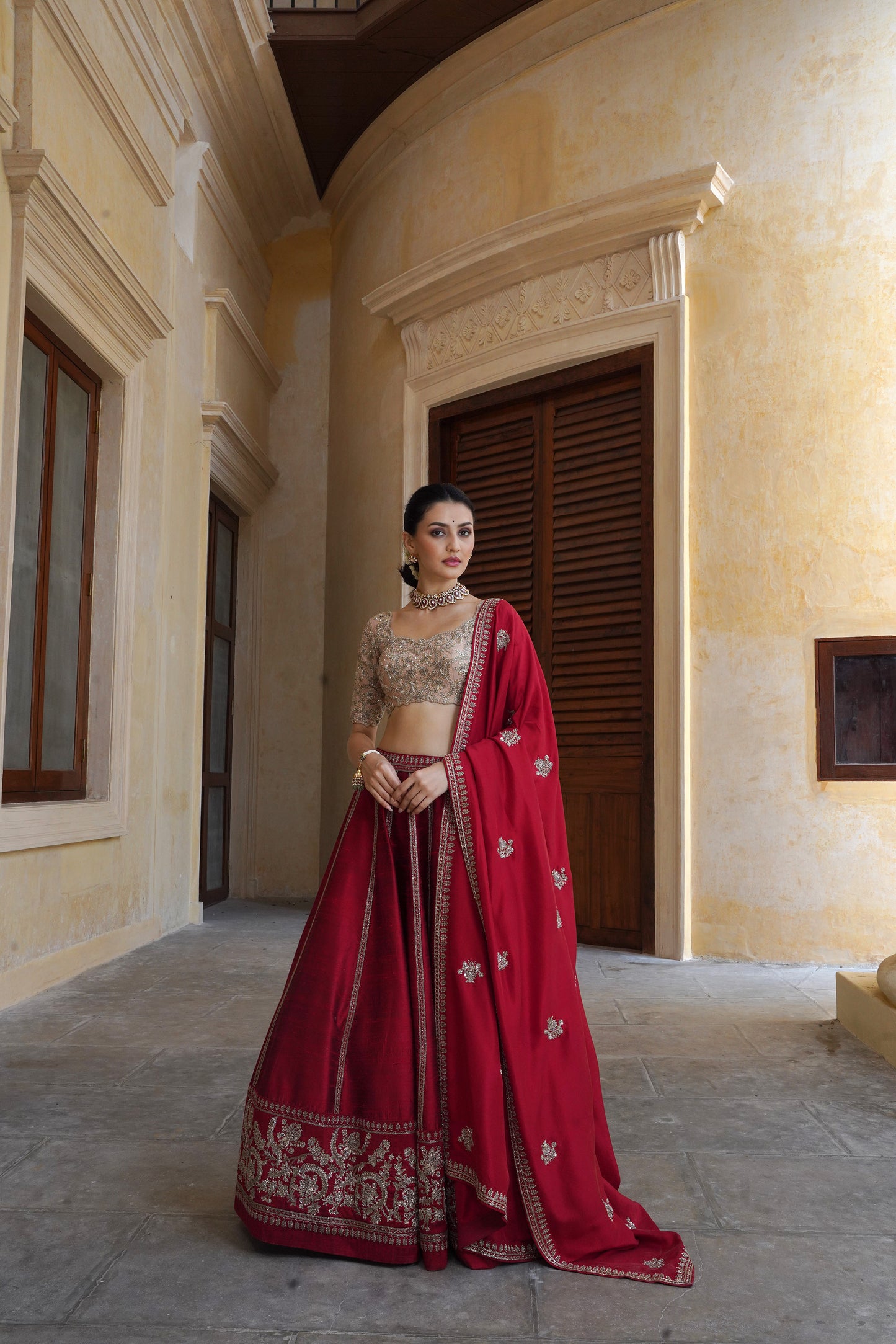 Red Tamara Lehenga