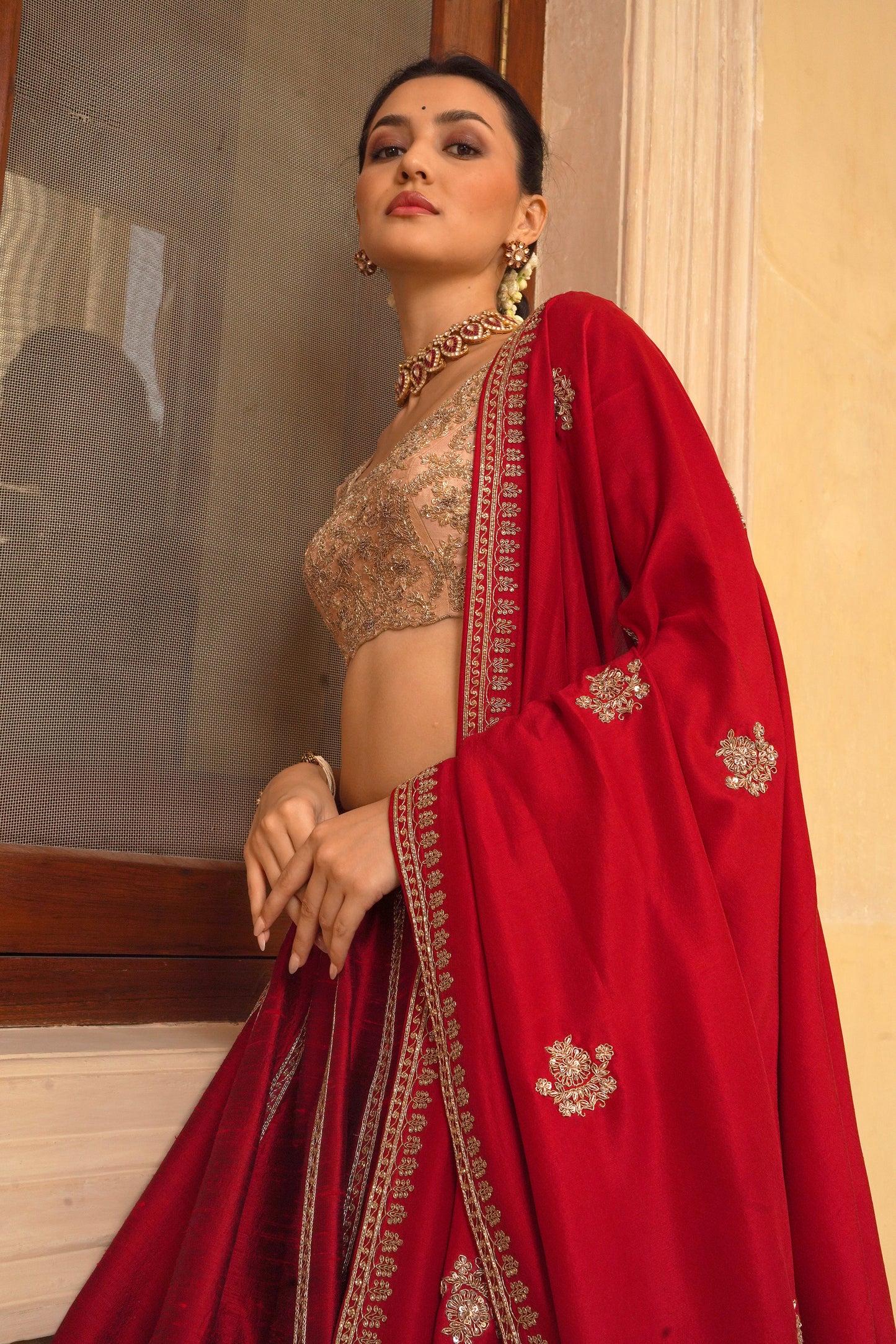 Red Tamara Lehenga