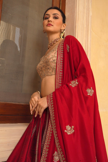 Red Tamara Lehenga