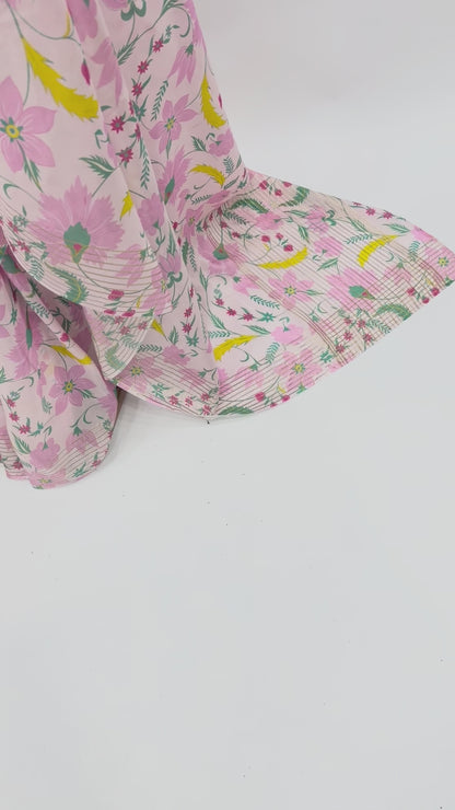 LIGHT PINK INDI PRINT CREPE SILK SAREE