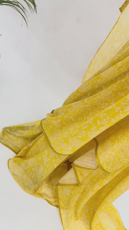 YELLOW KUMROI GEORGETTE SAREE