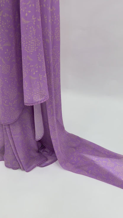 LAVENDER KUMRI GEOGRETTE SAREE