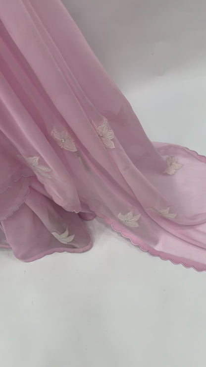 BABYPINK VT BUTAS ORGANZA SAREE