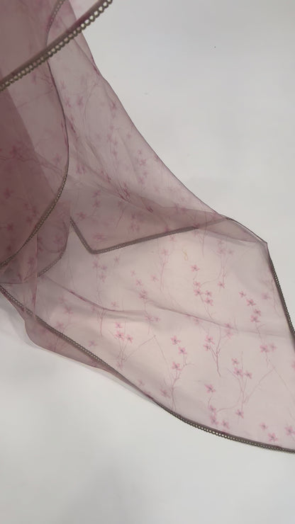 ONION PINK BLOOM ORGANZA SAREE