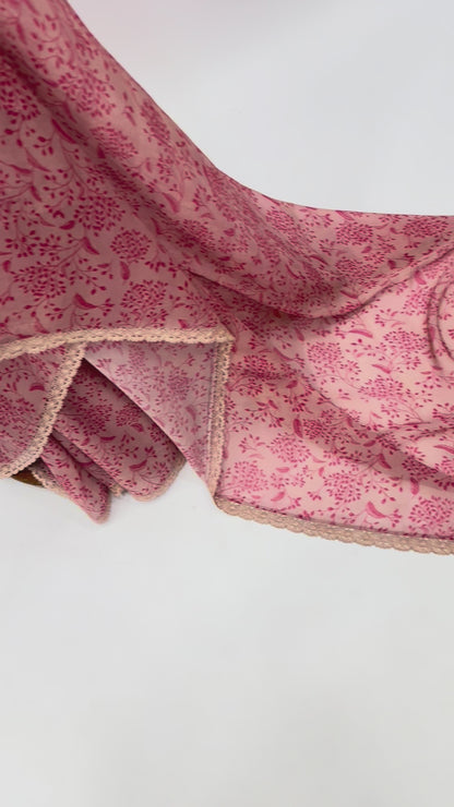 BLUSH KUMRI ORGANZA SAREE WITH LACE