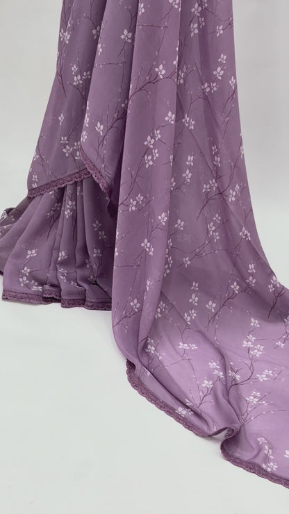 MAUVE BLOOM GEORGETTE SAREE